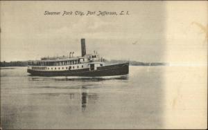 Port Jefferson Long Island NY Steamer Ship Park City c1910 Postcard