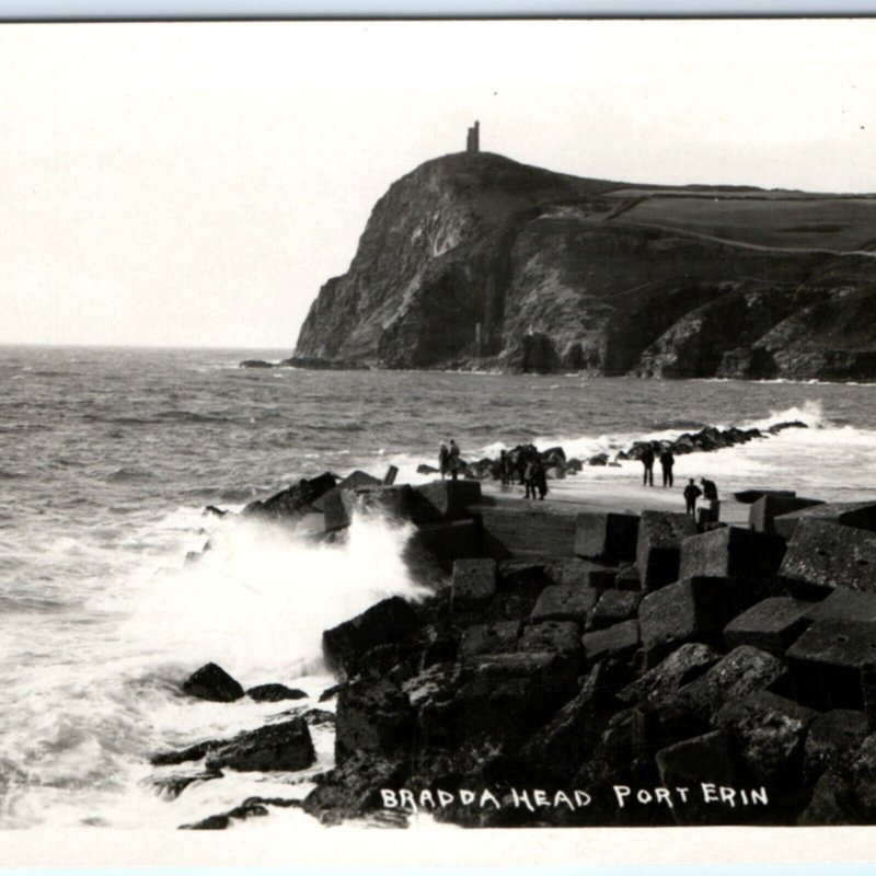 c1940s Bradda Head, Port Erin, IOM RPPC Coast Swales Real Photo Lighthouse A132