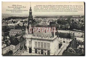 Old Postcard Sens Overview of the northern part of the city