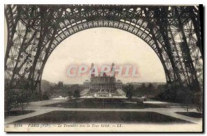 Old Postcard The Trocadero Paris VII under the Eiffel Tower