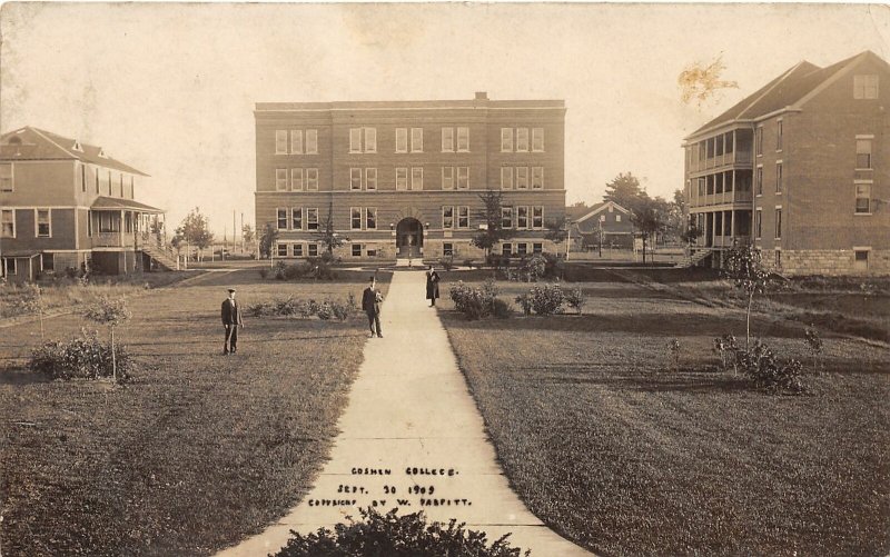 F54/ Goshen Indiana RPPC Postcard c1910 Goshen College Buildings