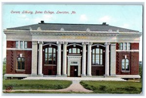 1908 Coram Library Bates College Lewiston Exterior Lewiston Maine ME Postcard