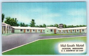 JACKSON, Mississippi MS ~ Roadside MID-SOUTH MOTEL ca 1940s Linen Postcard