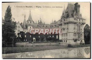 Old Postcard surroundings Meaulan Vigny Le Chateau courtyard