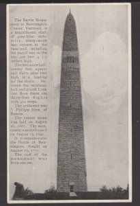 Vermont BENNINGTON The Battle Monument at Bennington Center cost $112,000.00 WB