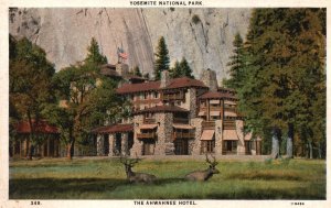 Vintage Postcard Yosemite National Park Ahwahnee Hotel Royal Arches California