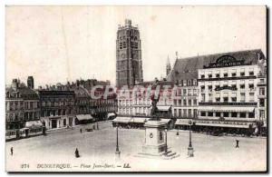 Old Postcard Dunkerque Place Jean Bart