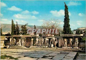 Postcard Modern Athens Bas reliefs Theater Bacchus