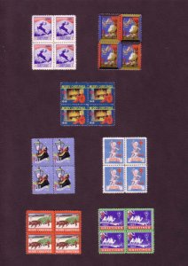 Set of Seven Different Centre Blocks of Christmas Seals, 1937, 38, 41, 43, 46...