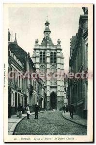 Postcard Douai Old St Peter's Church