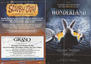 Scooby Doo Alice In Wonderland Signed Theatre Flyers With Folds