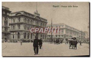 Postcard Old Napoli Piazza Della Borsa