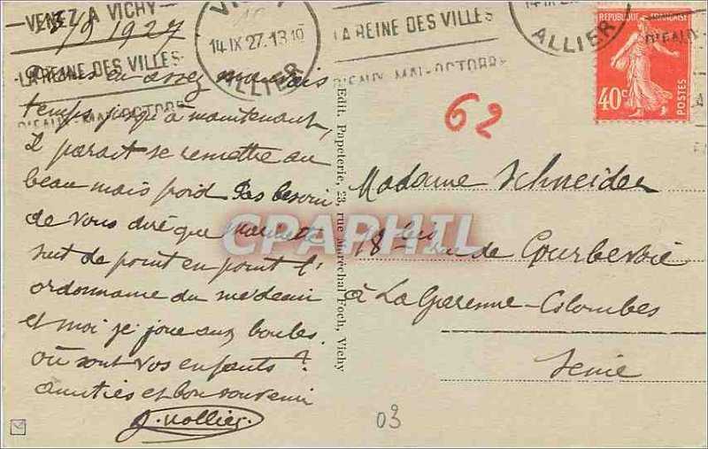 Old Postcard Vichy Pavilion Sevigne