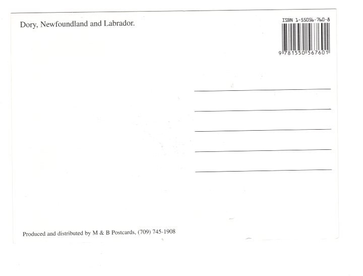 Dory, Newfoundland and Labrador, Large 5 X 7 Postcard