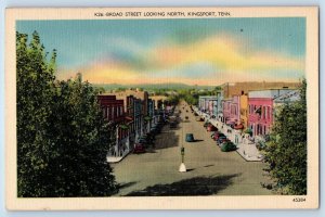 Kingsport Tennessee TN Postcard Broad Street Looking North Scenic View c1940s