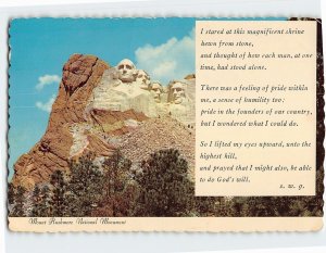 Postcard Mount Rushmore National Monument South Dakota USA