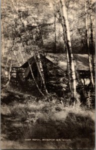 Building in Camp Trefoil, Bridgeport Girl Scouts Harrisville NY Vtg Postcard J65