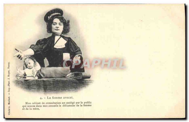 Fancy Doll Postcard Old Woman lawyer My consulting room is besieged by the pu...