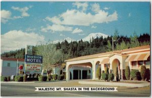 Mt. Shasta, California MISSION MOTEL Roadside 1950s Chrome Vintage Postcard
