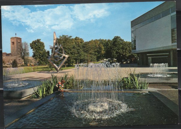 Post Card Stuttgart Germany Kleines Haus  fountain