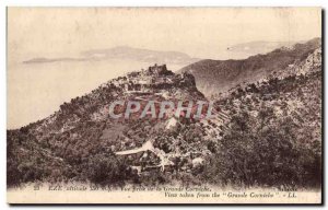 Old Postcard Eze View from the Grande Corniche