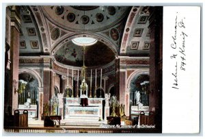 1907 Baltimore Maryland Interior Of The Cathedral Building Altar View Postcard