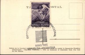 Buenos Aires Argentina Philatelic Exposition Used 1956 Postcard Cover #1