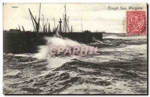 Old Postcard Rough Sea Margate