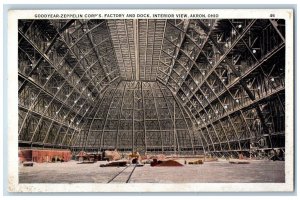 Akron Ohio OH Postcard Goodyear-Zeppelin Corp's. Factory Dock Interior View