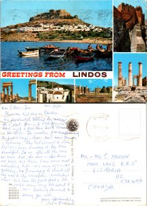 Greetings fom Lindos, Rhodes, Greece, Multi-Views (9404)