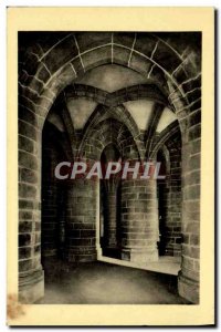 Old Postcard Mont Saint Michel Abbey Crypt of Big Pillars