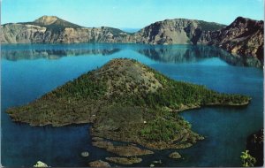 Crater Lake Wizard Island Oregon Chrome Postcard C115
