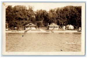 1930 Cabins Lake Erie View Turkey Point Ontario Canada RPPC Photo Postcard