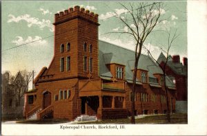 View of Episcopal Church, Rockford IL Vintage Postcard M48