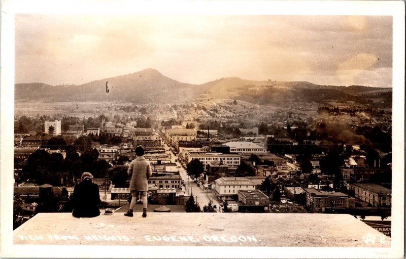 RPPC View From Heights, Eugene OR Vintage Postcard R44