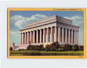 Postcard Lincoln Memorial Washington DC