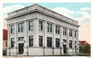 Vintage Postcard Industrial Savings Bank Historical Building Flint Michigan MI