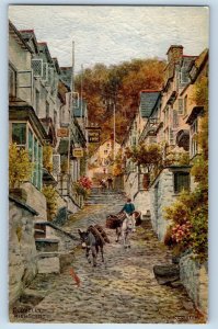 Devon England Postcard Clovelly High Inclined Road Street c1910 Antique