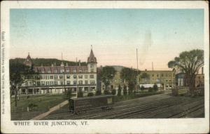 White River Junction VT c1905 UDB Postcard RR Train Car