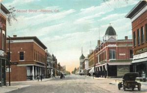 Autos Second Street 1908 San Gabriel California Newman postcard 7709 Pomona