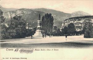 Italy Trento Piazza Dante e Doss Di Trento Vintage Postcard 02.16