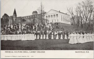 Sackville NB Physical Culture Drill Ladies College Women White Dress Postcard H7