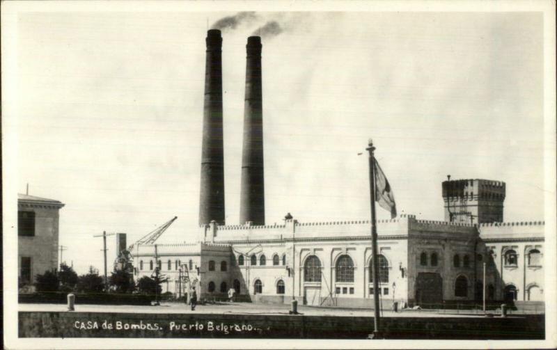 Puerto Belgrano Argentina Casade Bombas Real Photo Postcard c1920s-30s