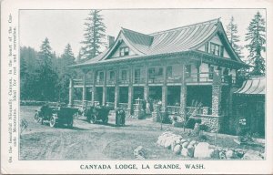 Canyada Lodge La Grande WA Washington Nisqually Canyon Advertising Postcard H28
