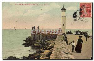 Old Postcard Lighthouse Grau du Roi The pier