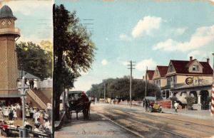 Rockaway New York Blvd Street Scene Multiview Antique Postcard K40282