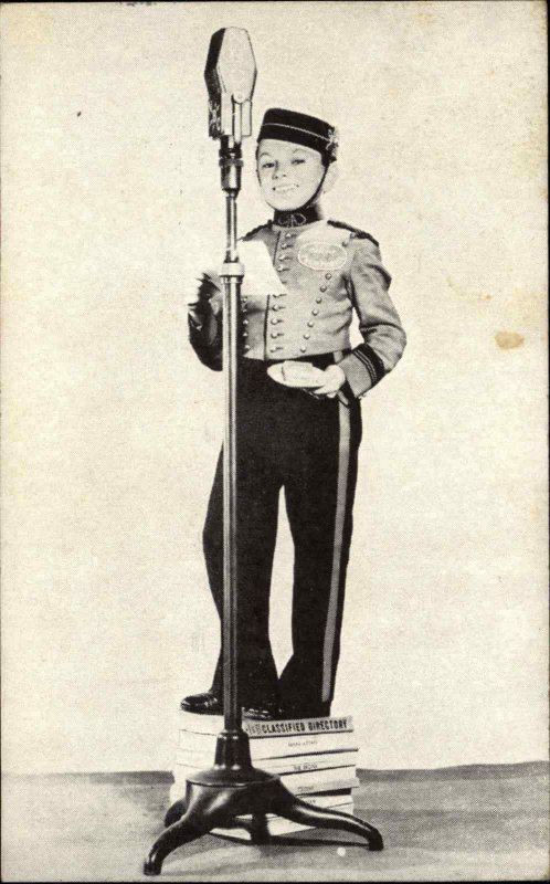 Cigarettes - Philip Morris Bellhop Boy at Microphone 1940s Postcard