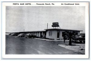c1950 Fiesta Mar Motel & Restaurant Classic Car Pensacola Beach Florida Postcard