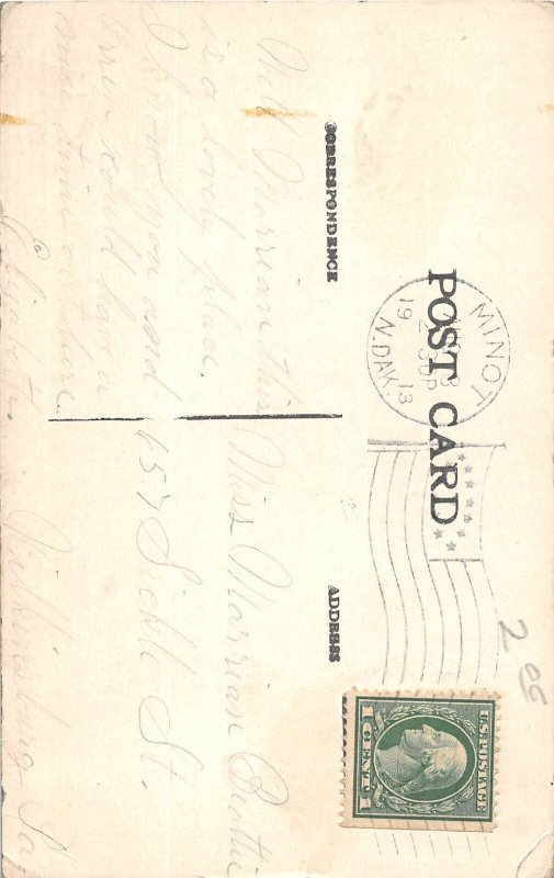 G16/ Minot North Dakota Postcard 1913 First Lutheran Church 9