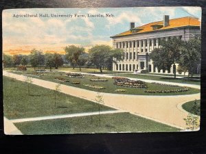 Vintage Postcard 1912 Agricultural Hall University Farm Lincoln Nebraska